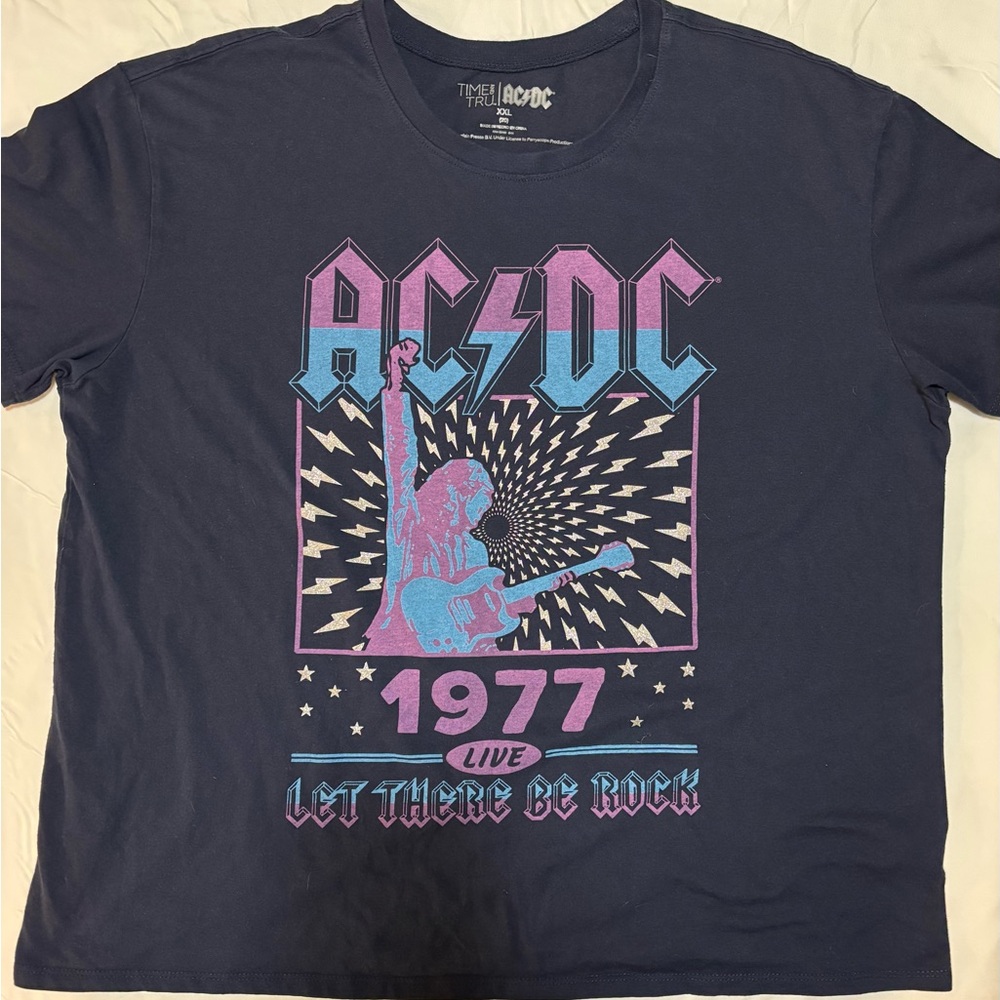 Time and Tru Black AC/DC Graphic Tee XXL